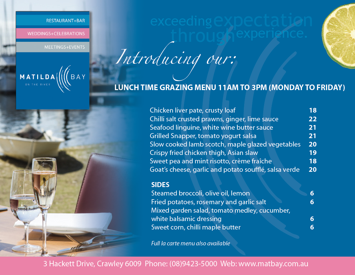 Flyer Design by shaji tp for Matilda Bay Restaurant and Function Centre | Design #2975560