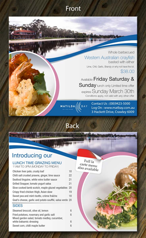 Flyer-Design von theblueart für Matilda Bay Restaurant and Function Centre | Design: #2953200