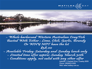 Flyer-Design von Theo Designs für Matilda Bay Restaurant and Function Centre | Design: #2977940