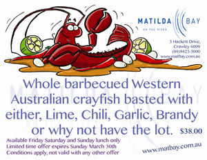 Flyer Design by Zemp Designed for Matilda Bay Restaurant and Function Centre | Design #2979892