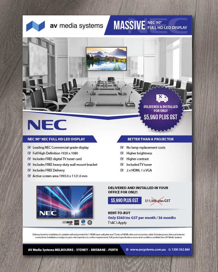 Design de Flyer par alex989 pour AV Media Systems | Design #22502736