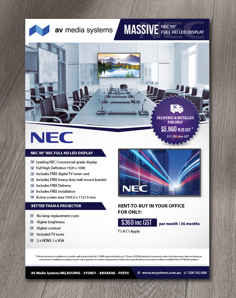 Flyer Design by alex989 for AV Media Systems | Design #22508680