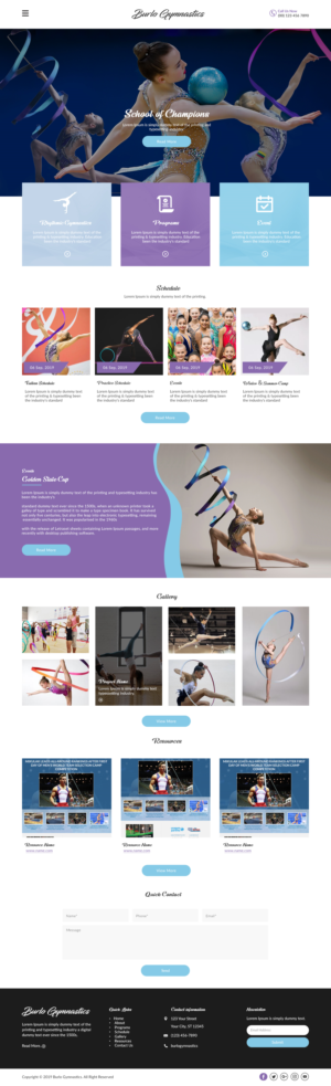 Landing Page Design by bdesigner9 for Burlo Gymnastics | Design: #22520551