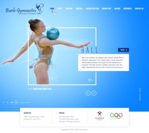 Landing Page-Design von PiXthemes für Burlo Gymnastics | Design #22521037
