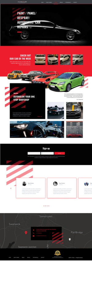 Web Design par roman.free pour Autokolor Bodyshop | Design #22528177