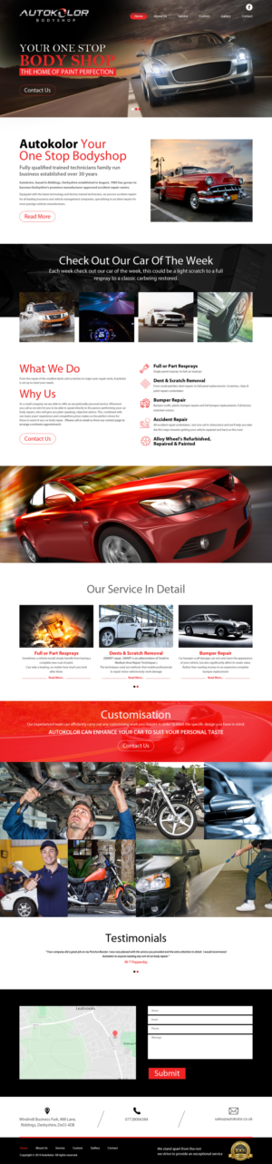 Web Design par Jay Design pour Autokolor Bodyshop | Design #22519441