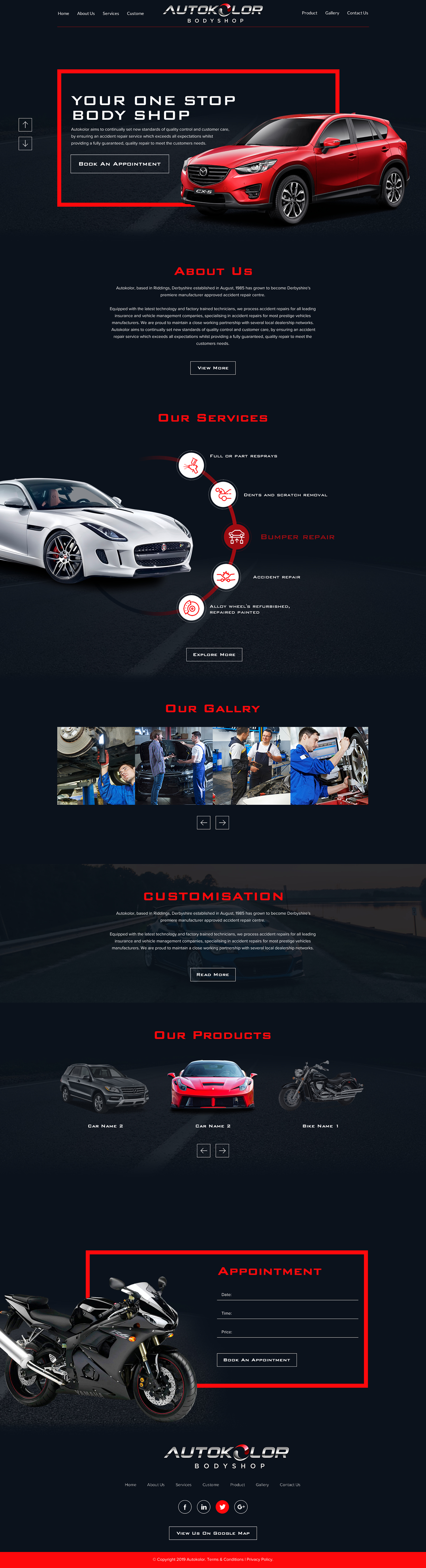 Web Design by rightway for Autokolor Bodyshop | Design #22528238