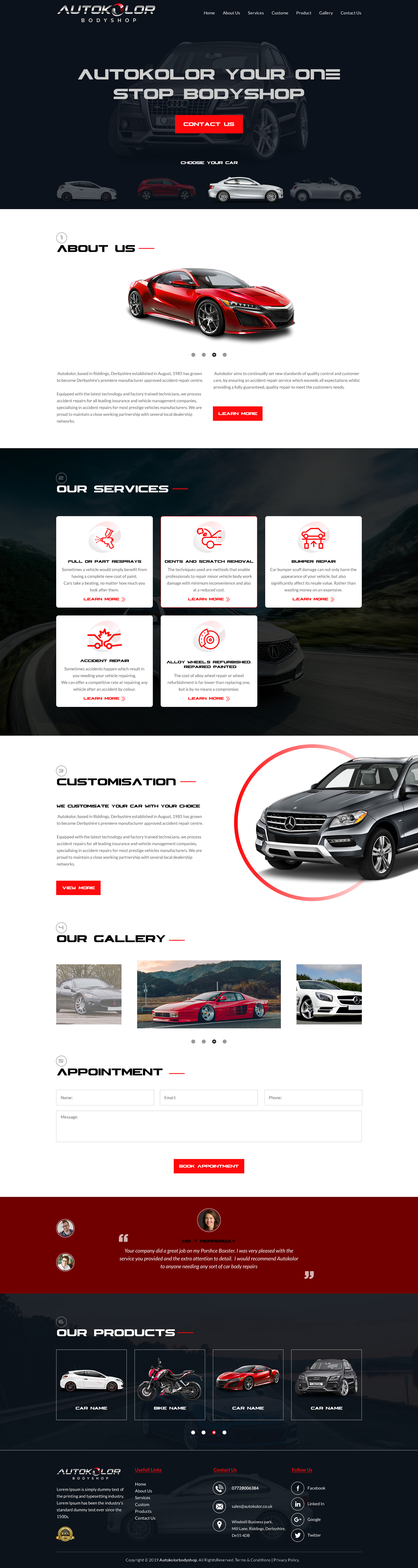 Web Design by rightway for Autokolor Bodyshop | Design #22528242