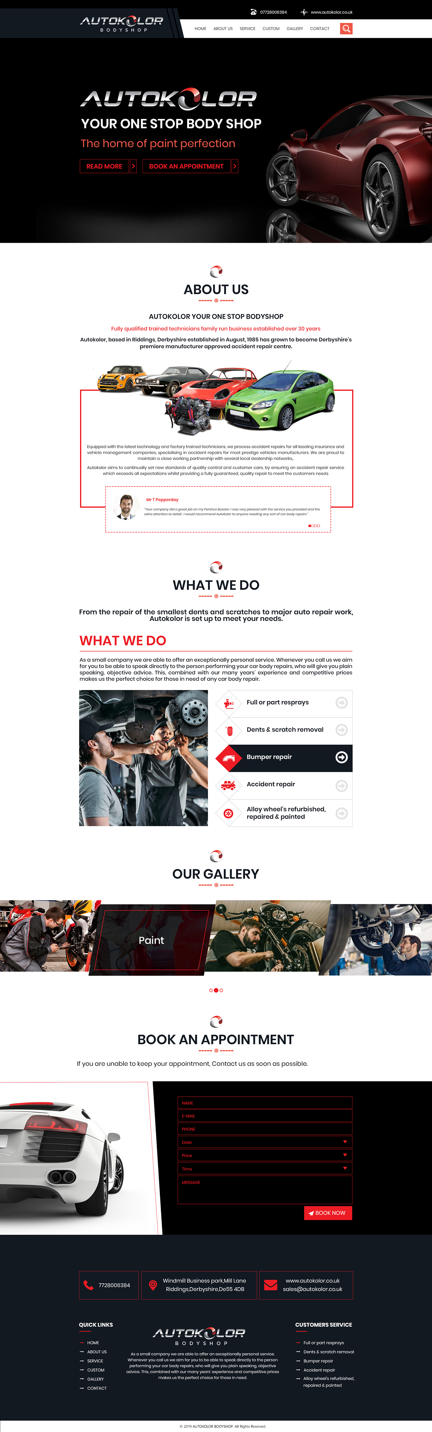 Web Design by SAI DESIGNS for Autokolor Bodyshop | Design #22551864