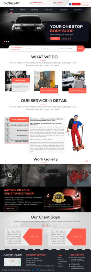 Web Design par PUdesign pour Autokolor Bodyshop | Design #22519971