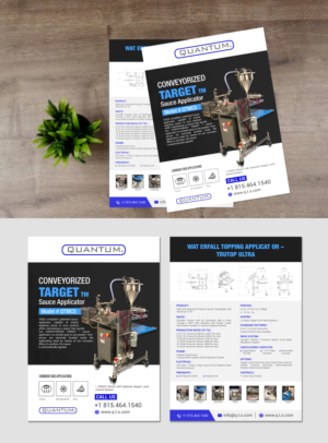 Sell Sheet for Food Topping Applicator Manufacturer, Primarily Frozen Pizza, Tray Meals, Bakery i... | Diseño de Flyer por Deepak_9_Malhotra