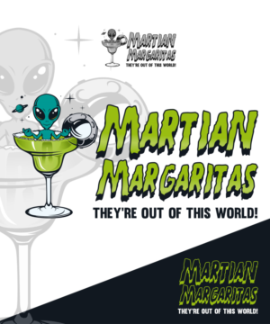 Martian Margaritas They're Out of this World! | Diseño de Logo por StudioD™