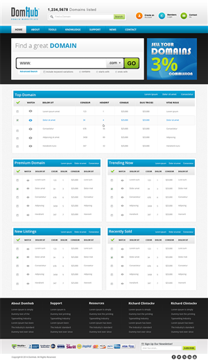 Homepage Mockup for Domain Marketplace Website | Web Design par Mayank Patel