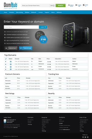 Homepage Mockup for Domain Marketplace Website | Web Design par OM