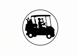 Golf Cart with a guy drinking a beer | Graphic Design by dv