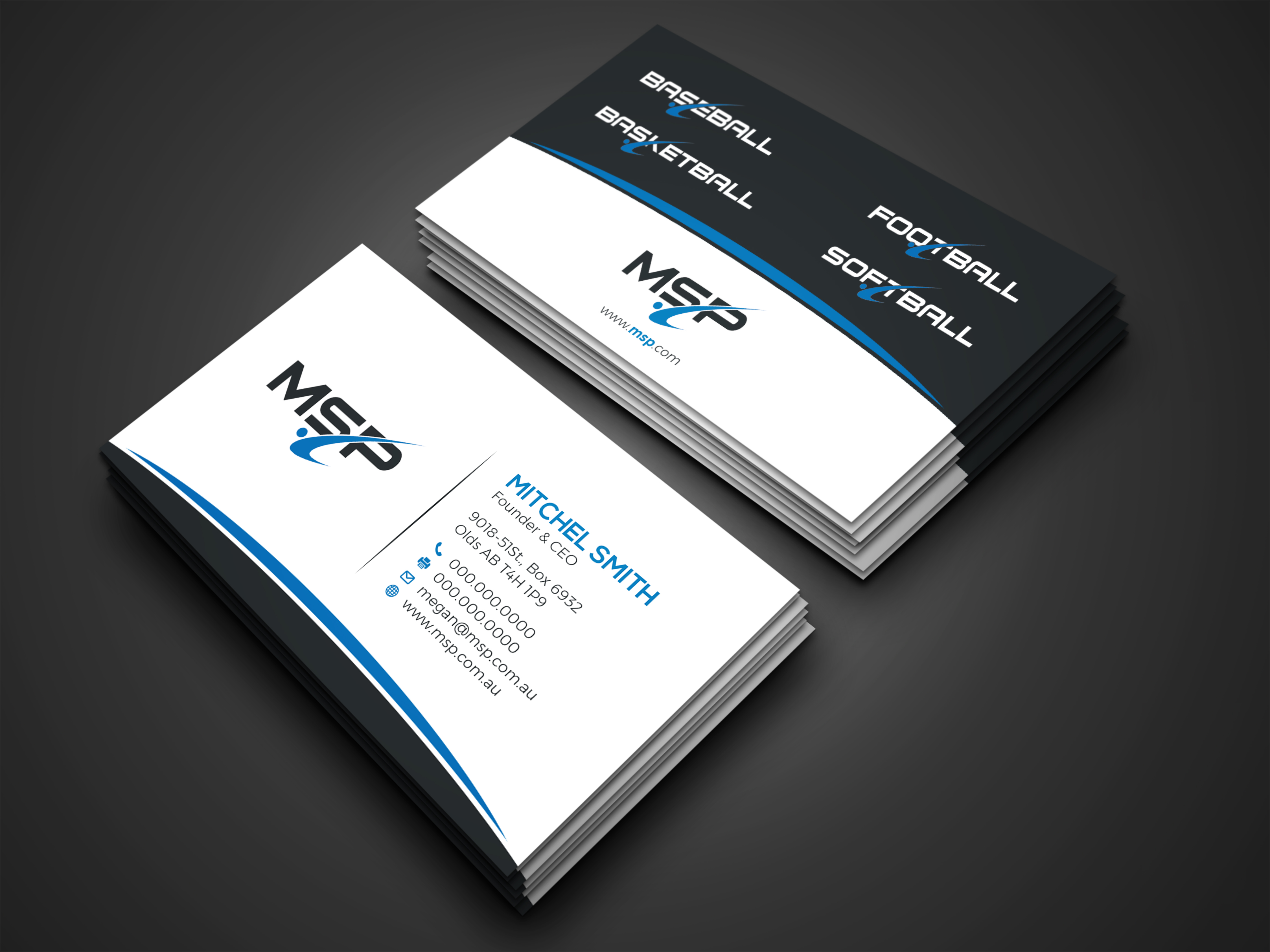 Business Card Design by Bold Pixels for Blue Zone Sports | Design #22525477