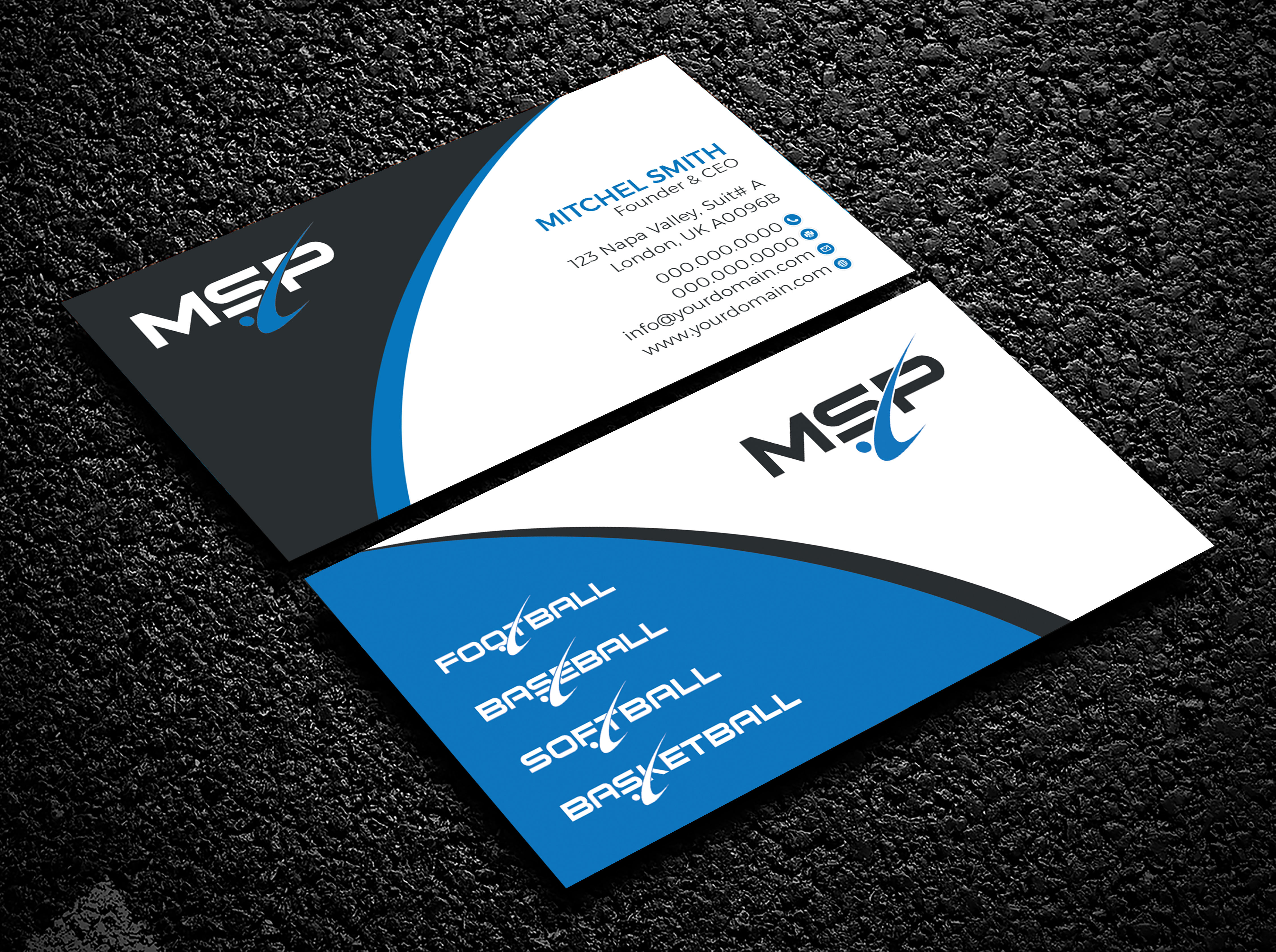 Business Card Design by Bold Pixels for Blue Zone Sports | Design #22525894