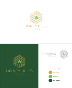 Key words:  Honey Hills, Established 2019 or Est. 2019, Hemp | Diseño de Logo por Birdcage