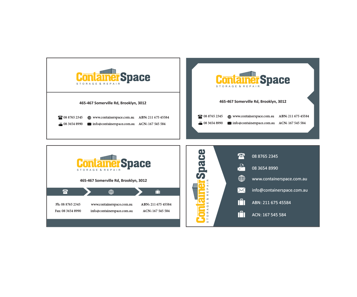 Business Card Design by CreativeSquirrel for Containerspace | Design #3111296