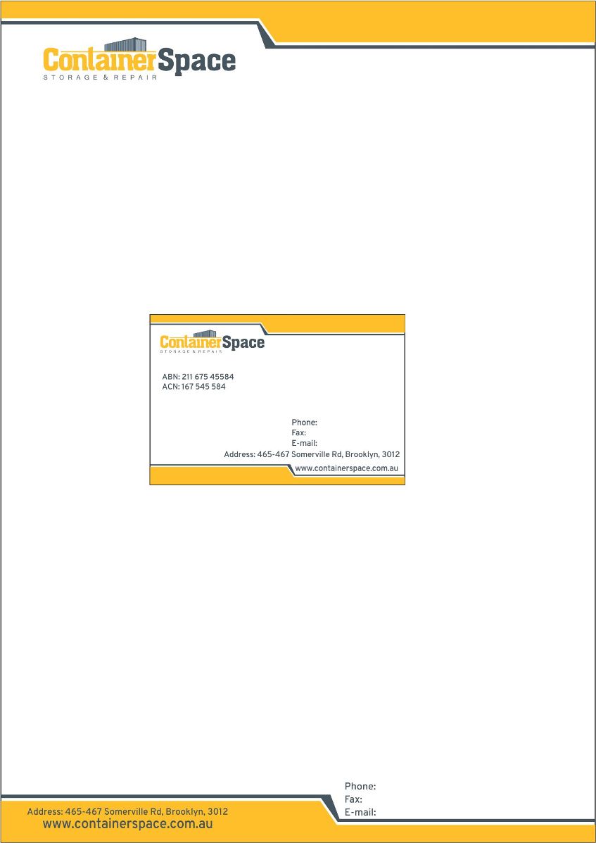 Letterhead Design by auryro for Containerspace | Design #3134211