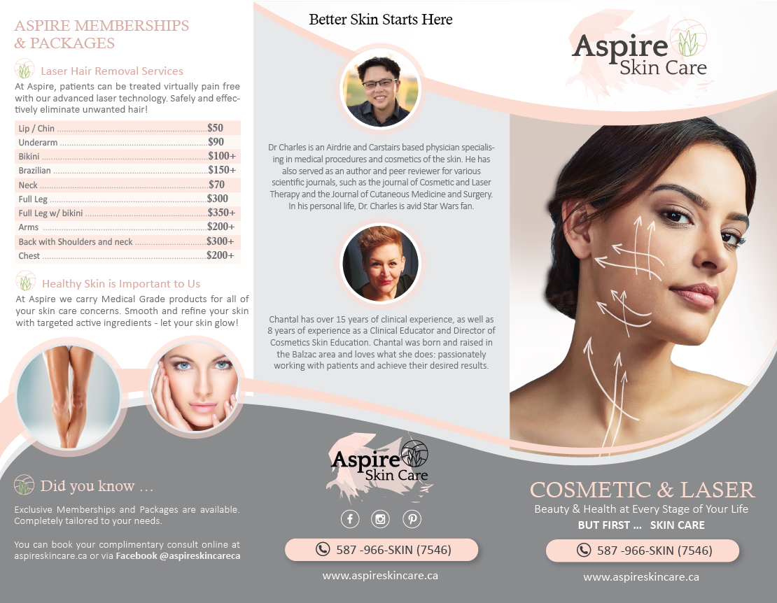 Flyer Design by alex989 for Aspire Skin Care | Design #22587733