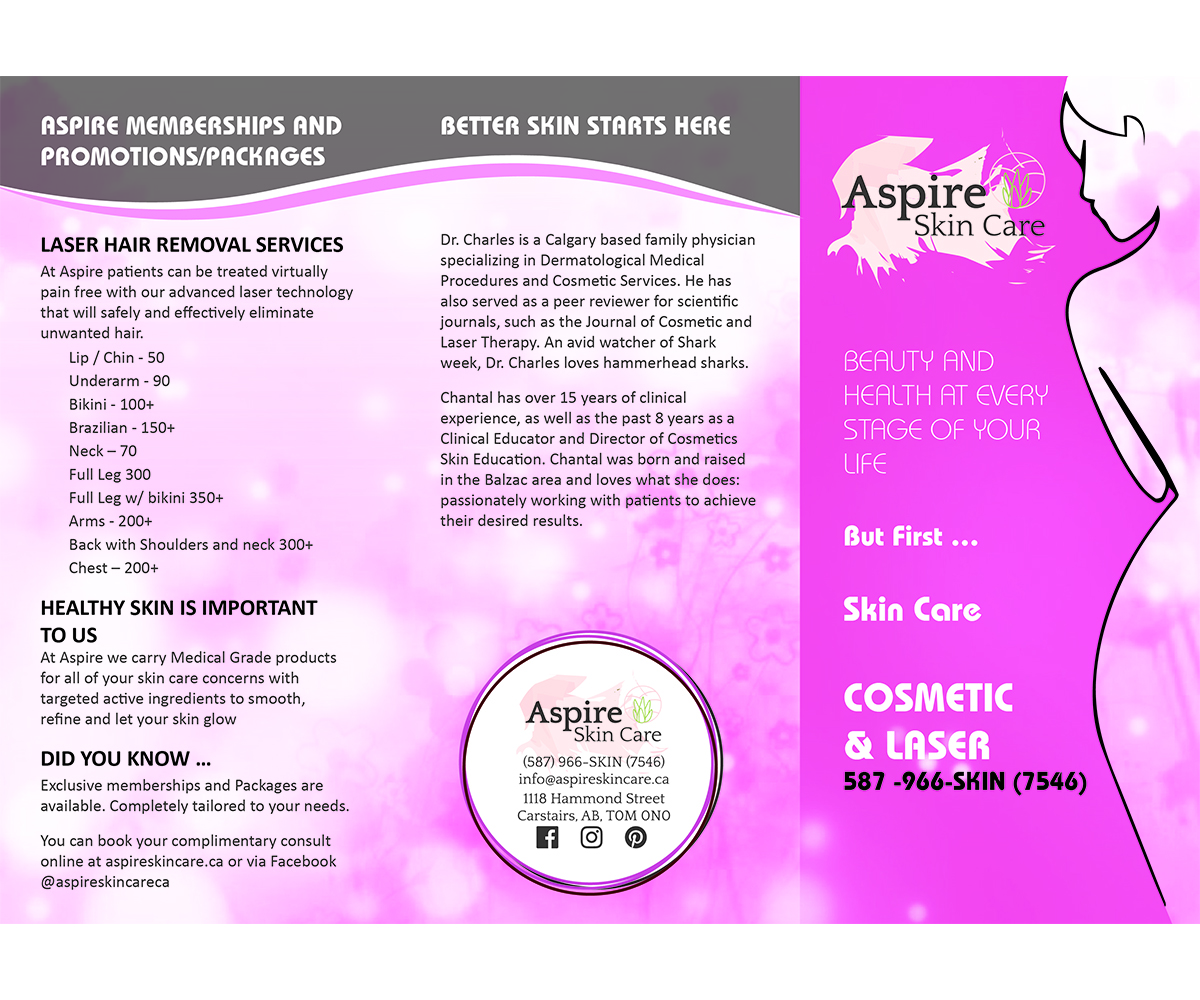 Flyer-Design von mtamil für Aspire Skin Care | Design #22562997