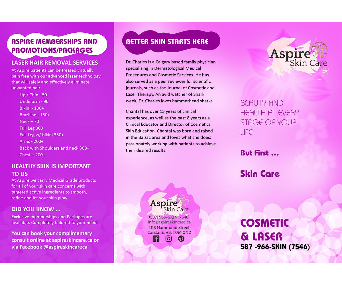 Flyer-Design von mtamil für Aspire Skin Care | Design #22562999