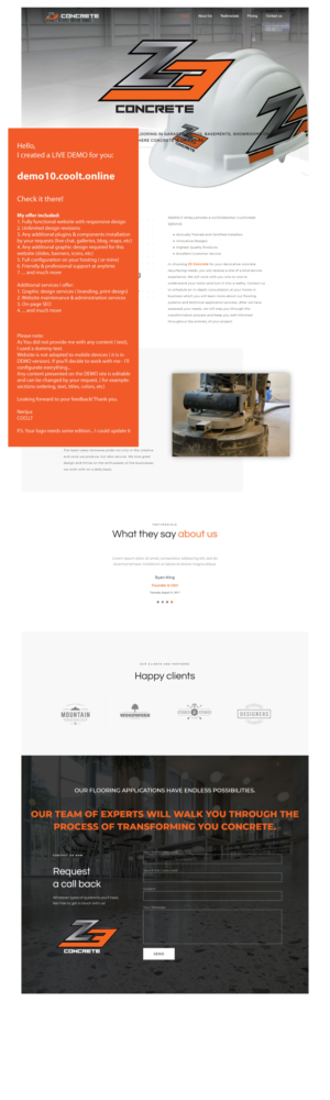 Z3 FIRST WEBSITE FOR CONCRETE DESIGN START-UP | Web Design by coo.lt