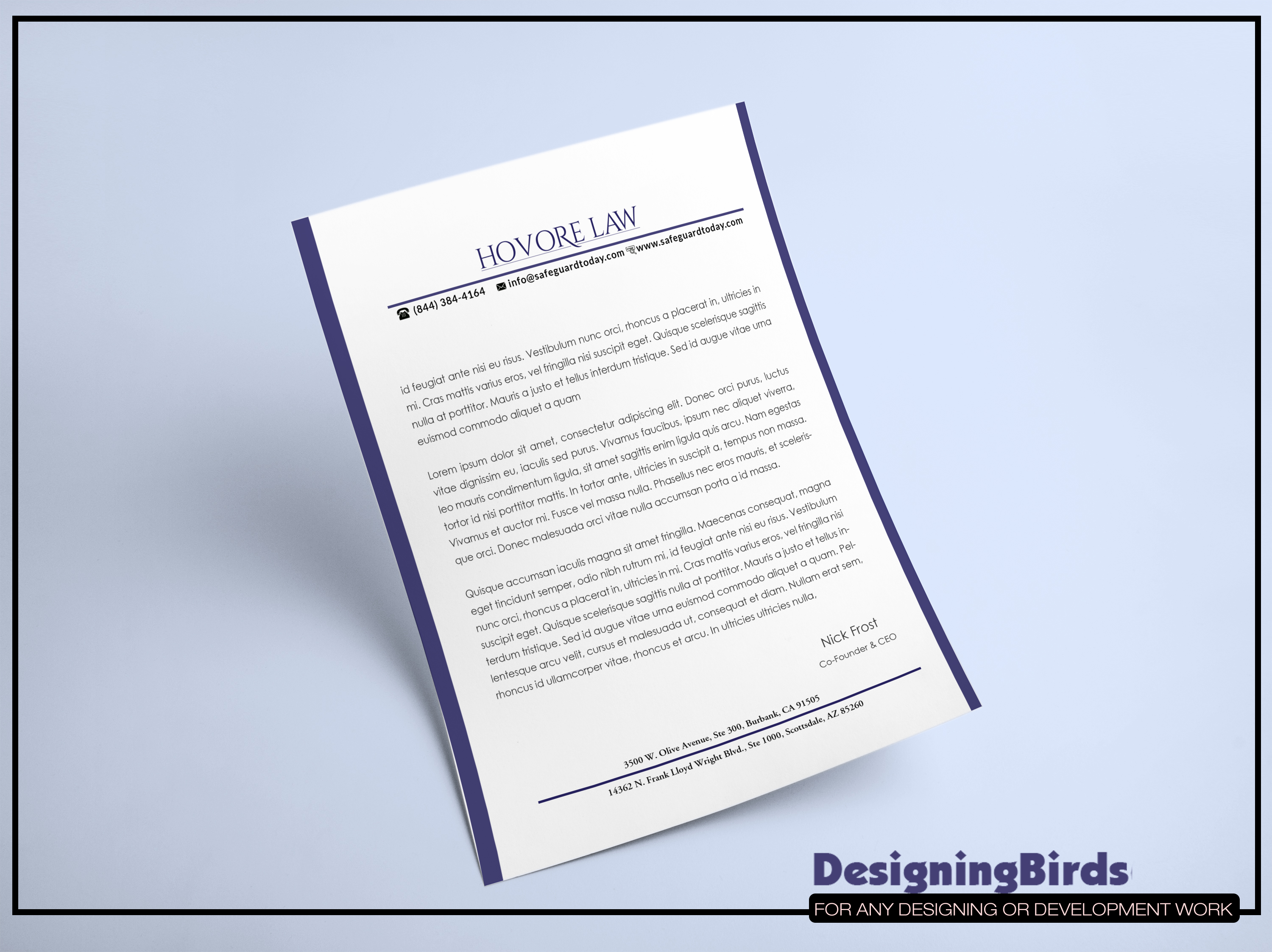 Stationery Design by Designing Birds for Powers & Hovore | Design #22571684