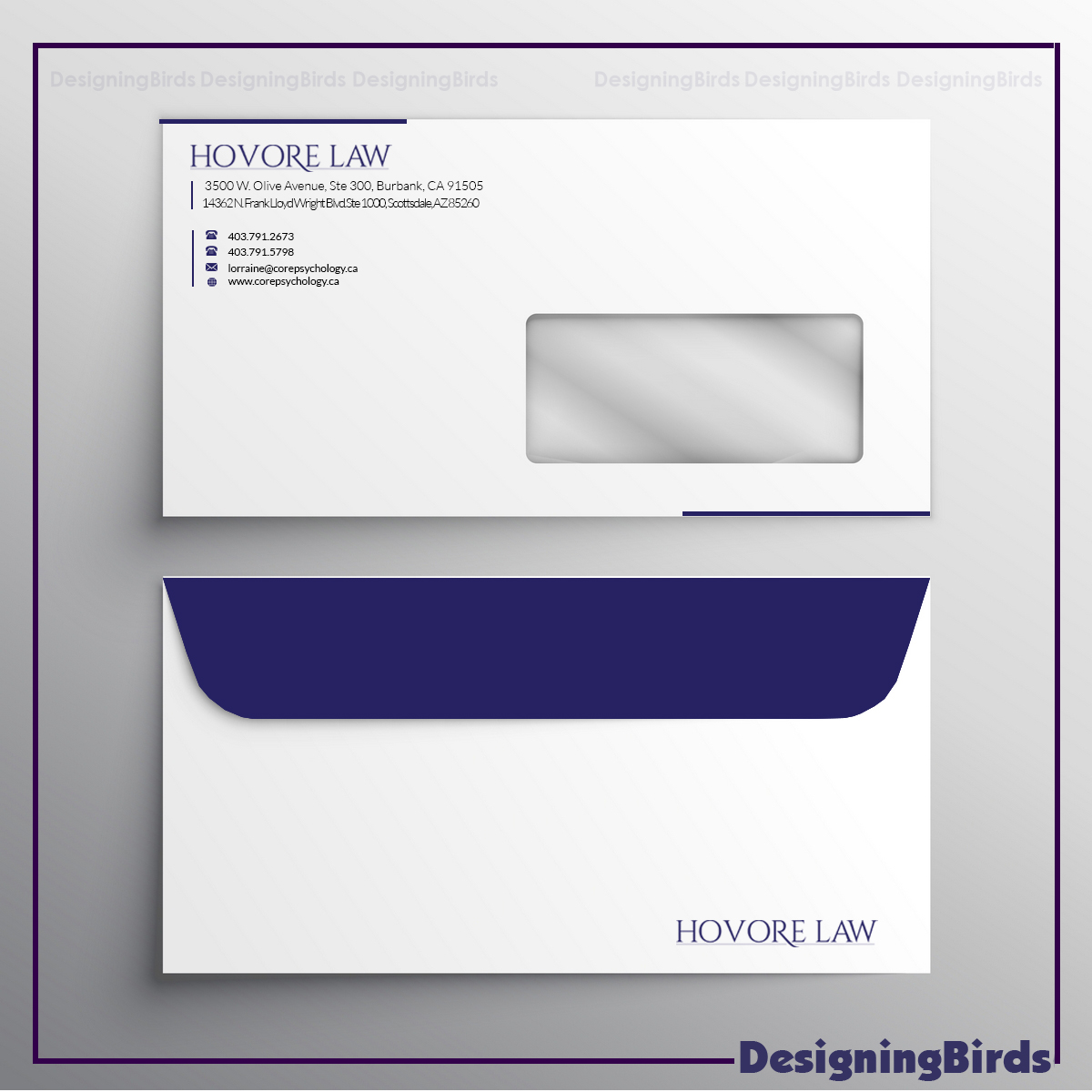 Stationery Design by Designing Birds for Powers & Hovore | Design #22587096