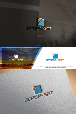SCADA (all capitals) and SAT (short for satellite)... SAT may be upper case or lower case or a combination.  | Logo Design by damian