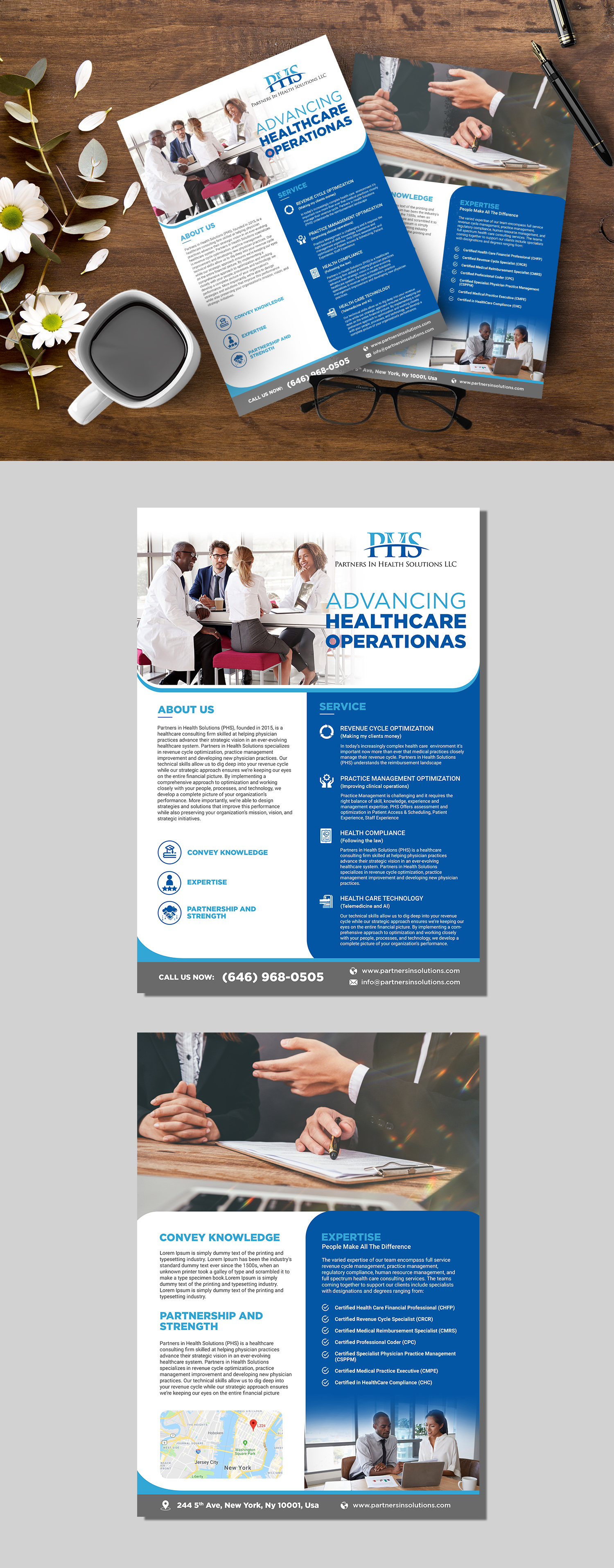 Diseño de Flyer por debdesign para Partners In Health Solutions LLC | Diseño #22595550
