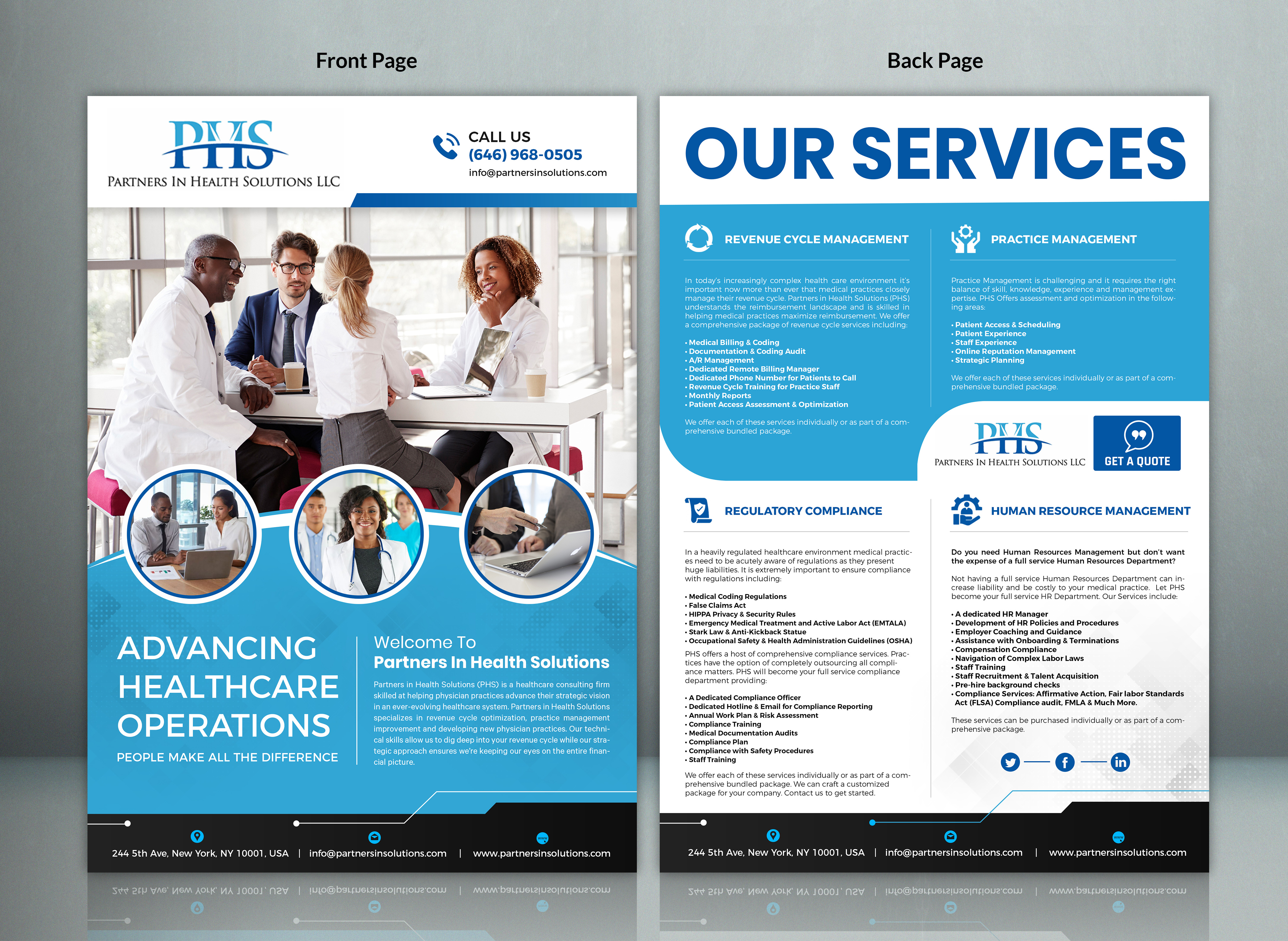 Flyer Design by SAI DESIGNS for Partners In Health Solutions LLC | Design #22599427
