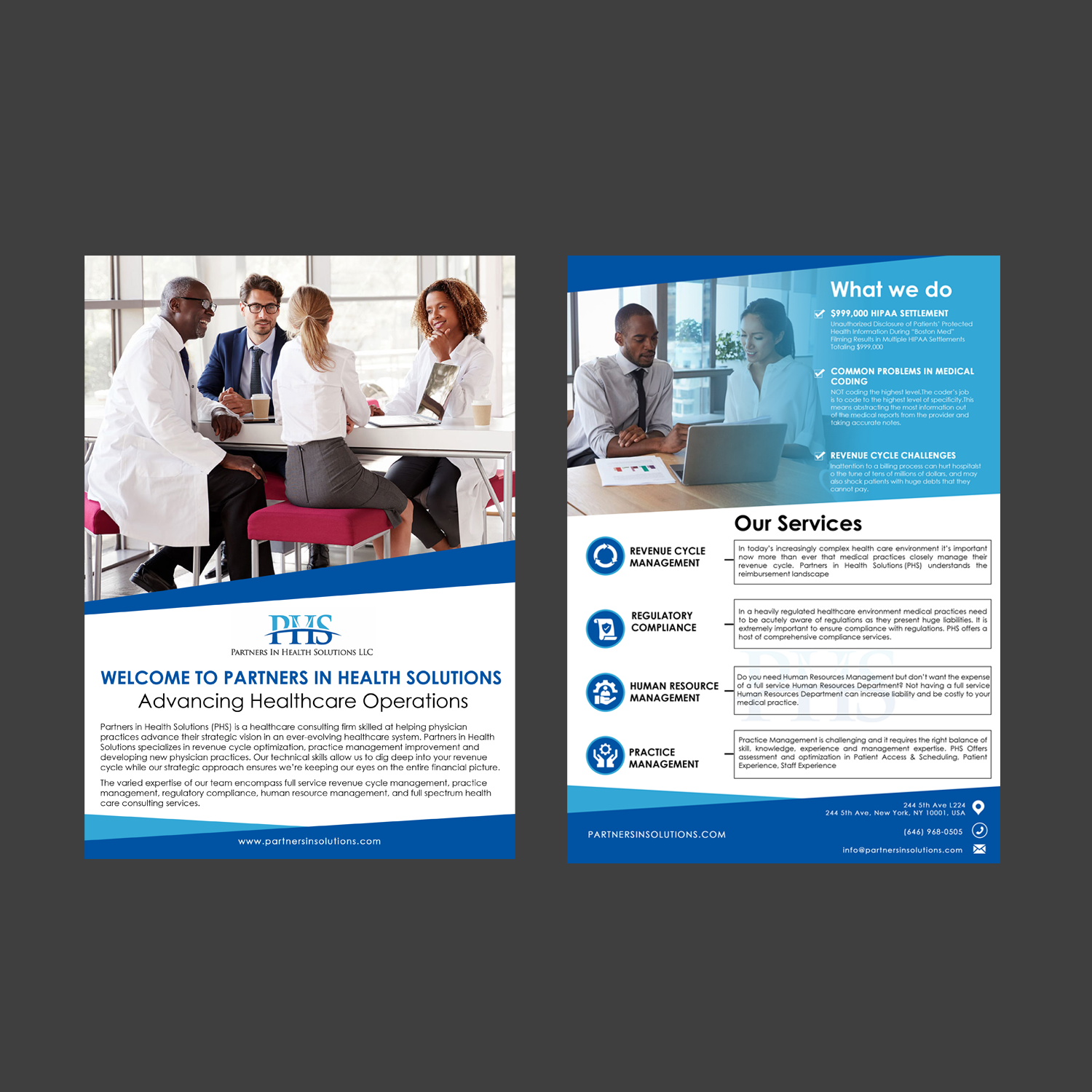 Flyer Design by Schöpfer for Partners In Health Solutions LLC | Design #22564438
