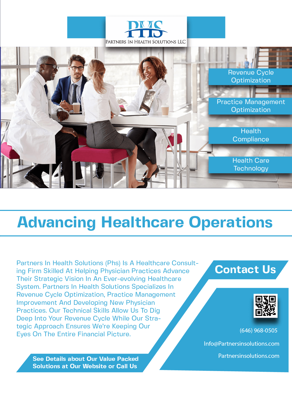 Flyer Design by Web Dev for Partners In Health Solutions LLC | Design #22593468
