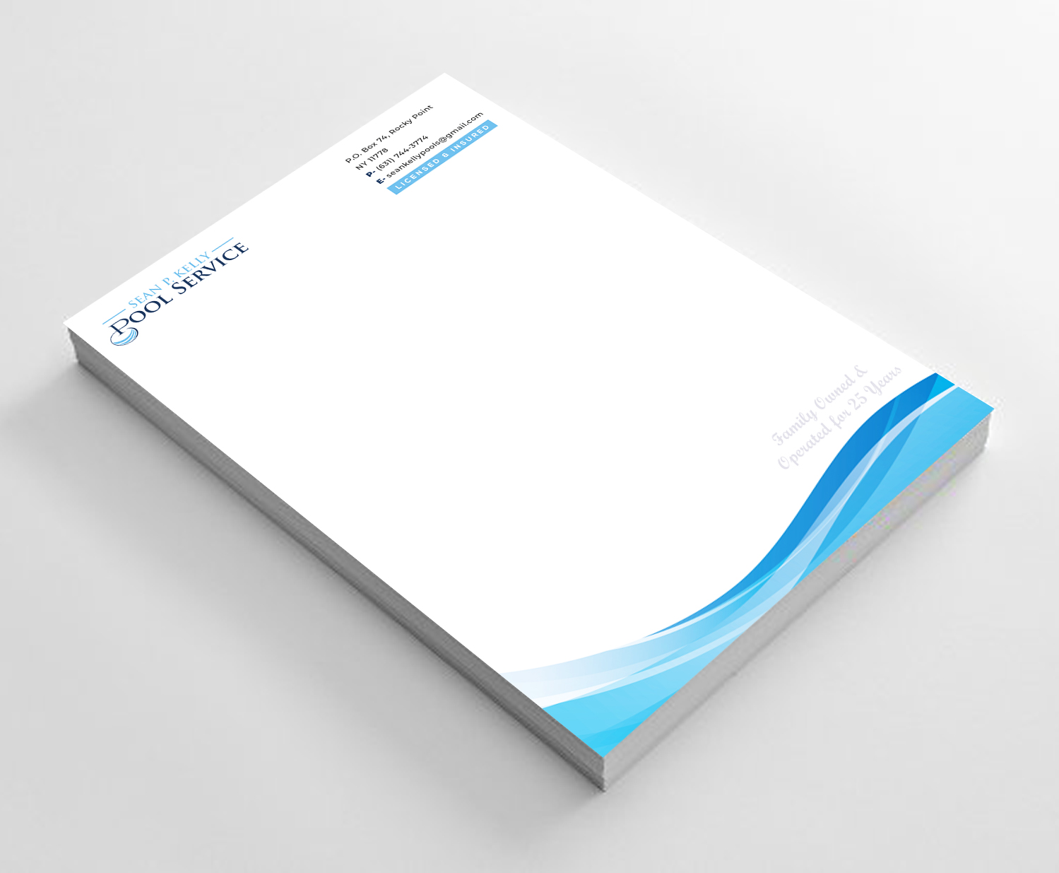 Diseño de Membrete por Expert Designer para Sean P. Kelly Pool Service | Diseño #22561991