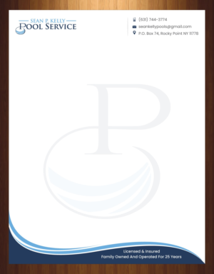 Briefkopf-Design von harmi_199 für Sean P. Kelly Pool Service | Design: #22562491