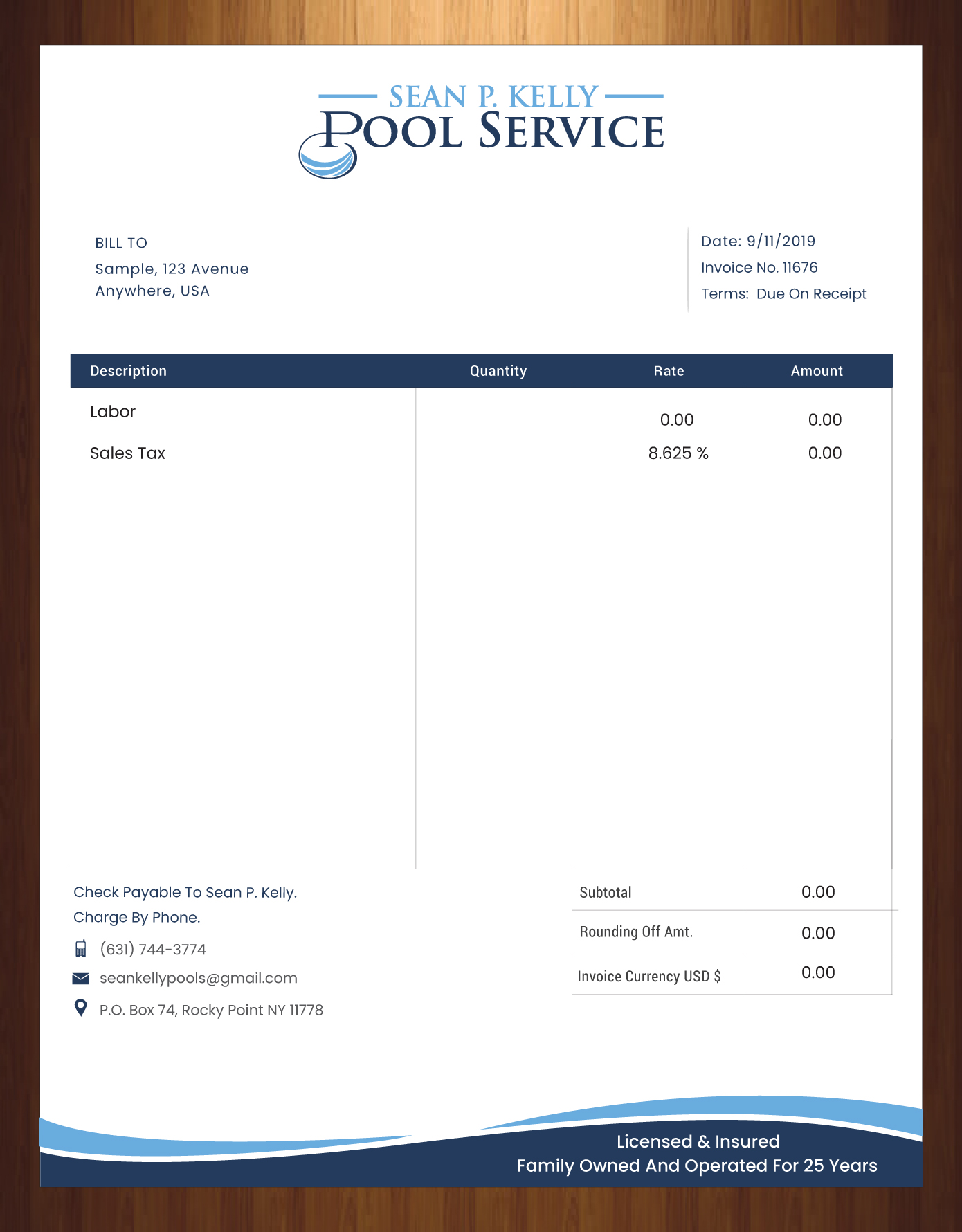 Letterhead Design by harmi_199 for Sean P. Kelly Pool Service | Design #22562931