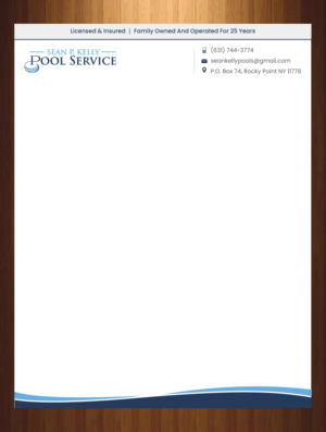 Letterhead Design by harmi_199 for Sean P. Kelly Pool Service | Design: #22571642