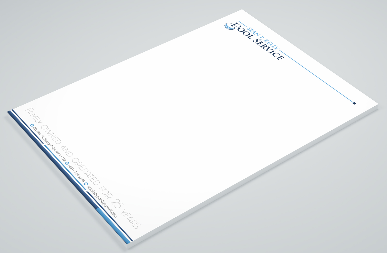 Diseño de Membrete por Petter Goms para Sean P. Kelly Pool Service | Diseño #22561762