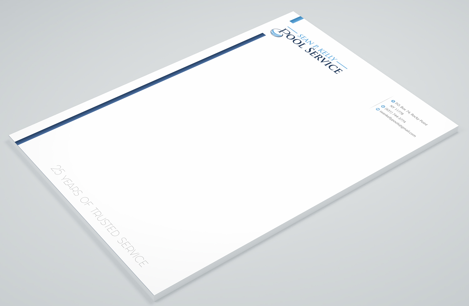 Diseño de Membrete por Petter Goms para Sean P. Kelly Pool Service | Diseño #22561879