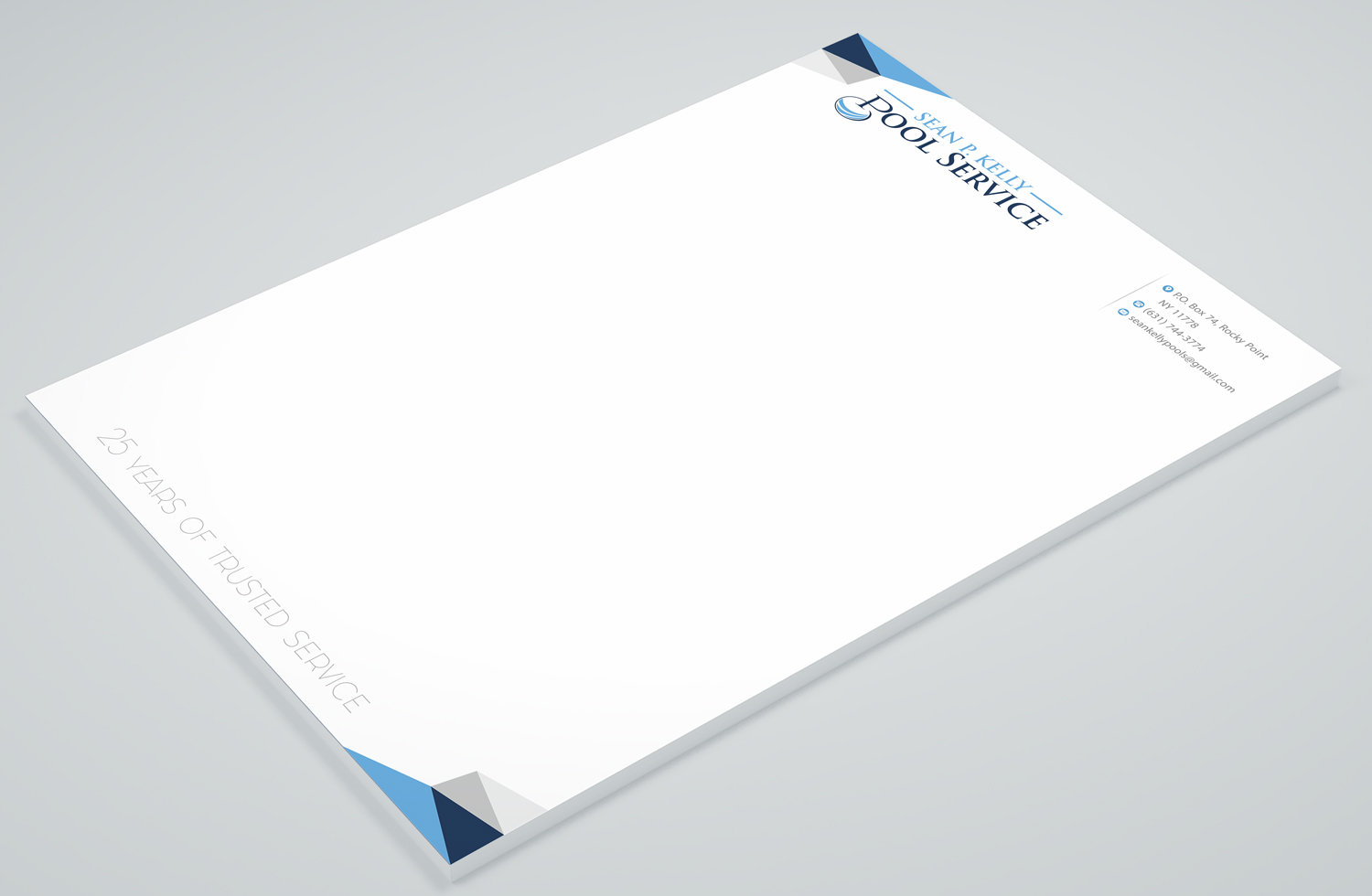 Diseño de Membrete por Petter Goms para Sean P. Kelly Pool Service | Diseño #22561911