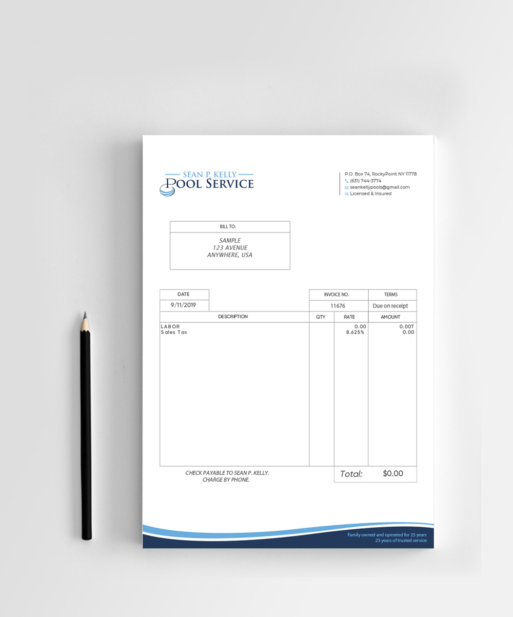 Briefkopf-Design von alex_etel für Sean P. Kelly Pool Service | Design #22563181
