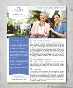 NurseSpring Brand Standards and Core Values  | Diseño de Póster por alex989