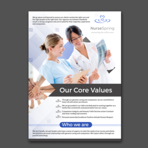 NurseSpring Brand Standards and Core Values  | Diseño de Póster por Schöpfer