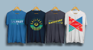 SailFast Apparel shirt design. We are coastal people and the wind is our engine | T-Shirt-Design von Phantom007