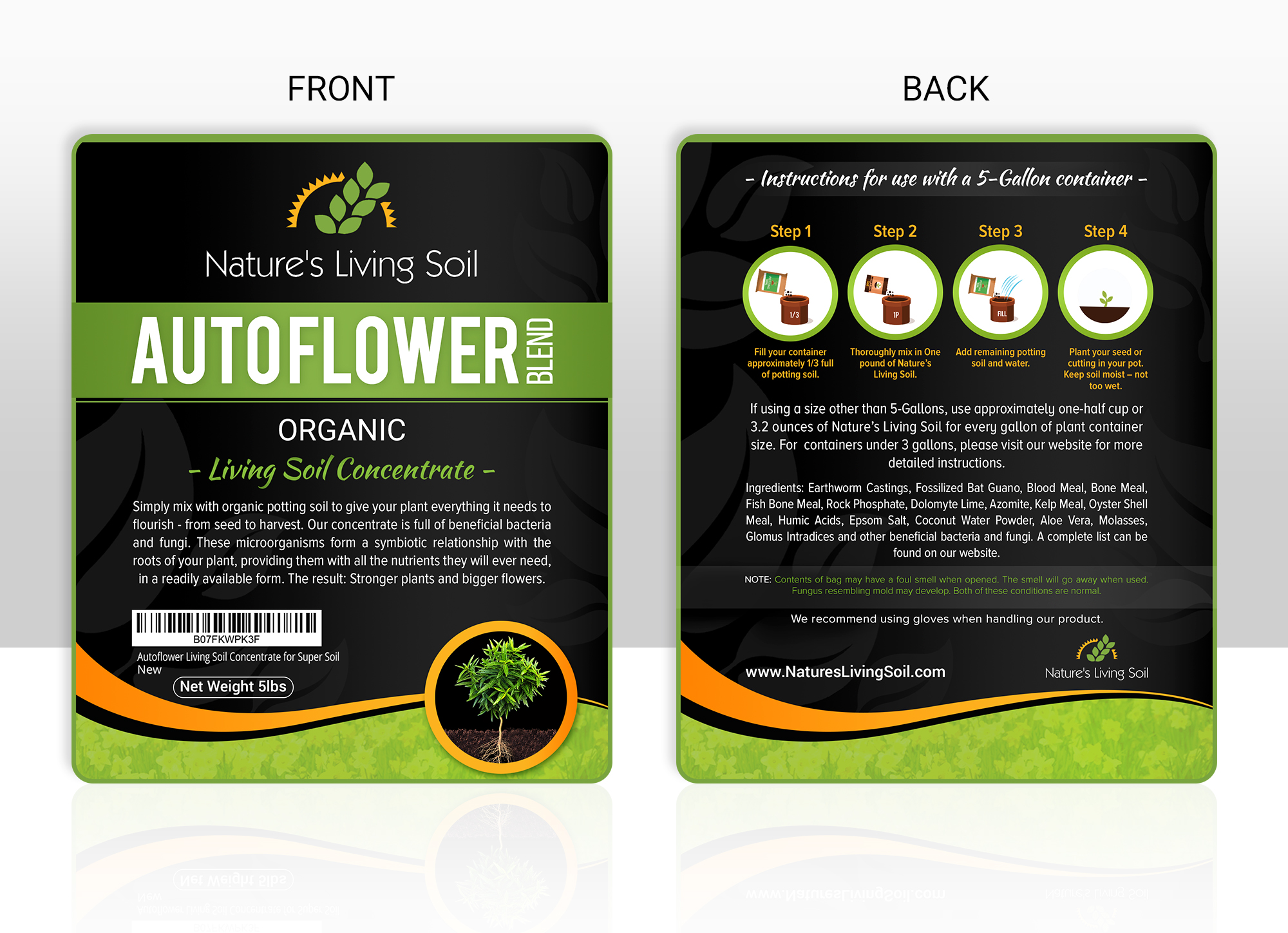 Label Design by SAI DESIGNS for Nature's Living Soil | Design #22881624
