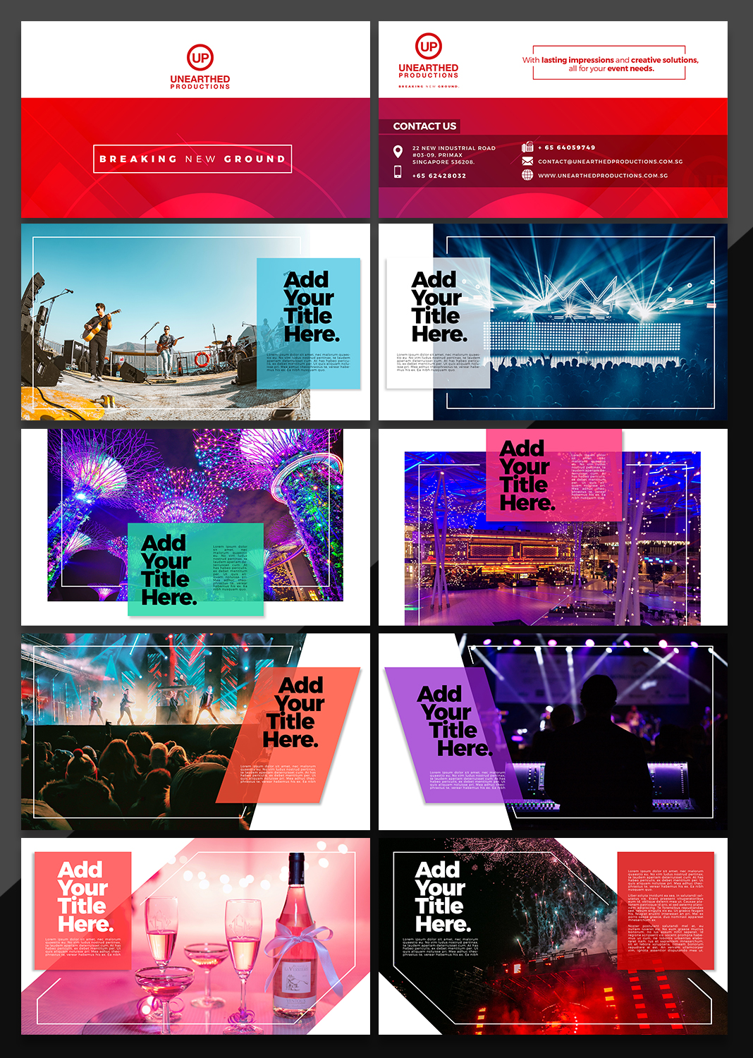 Catalogue Design by B L X C K_R X I N B O W for Unearthed Productions Events Management | Design #22733698