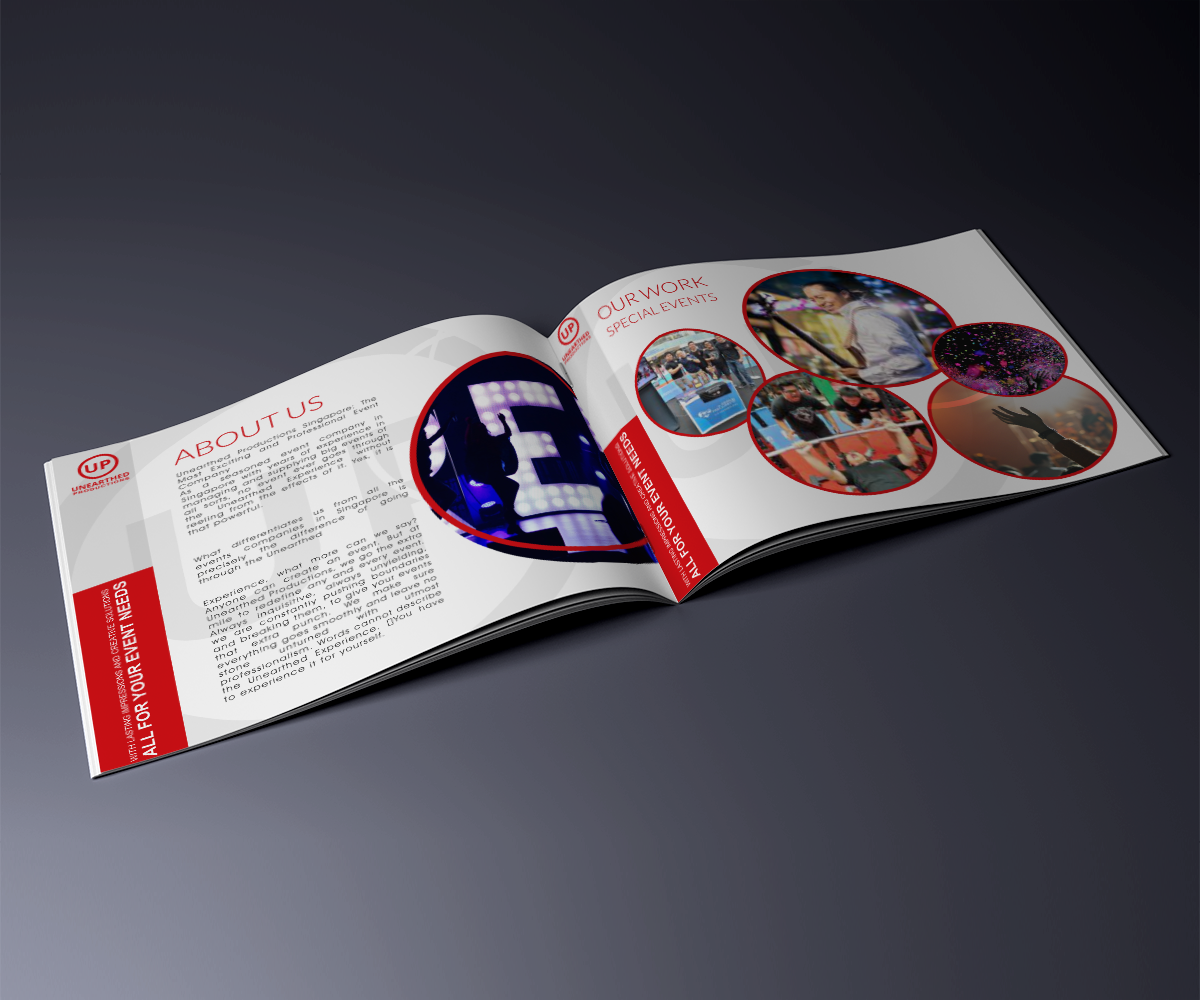 Katalog-Design von elveneclipse für Unearthed Productions Events Management | Design #22725376