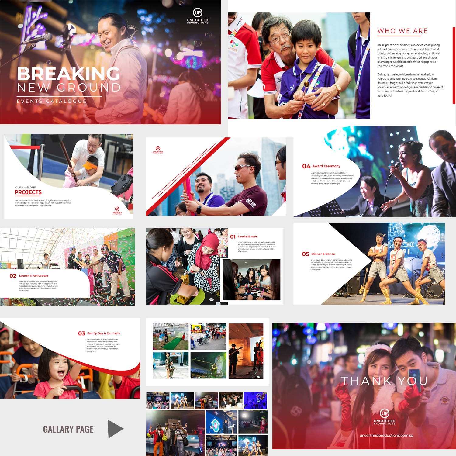 Catalogue Design by Finley Johnson for Unearthed Productions Events Management | Design #22755147